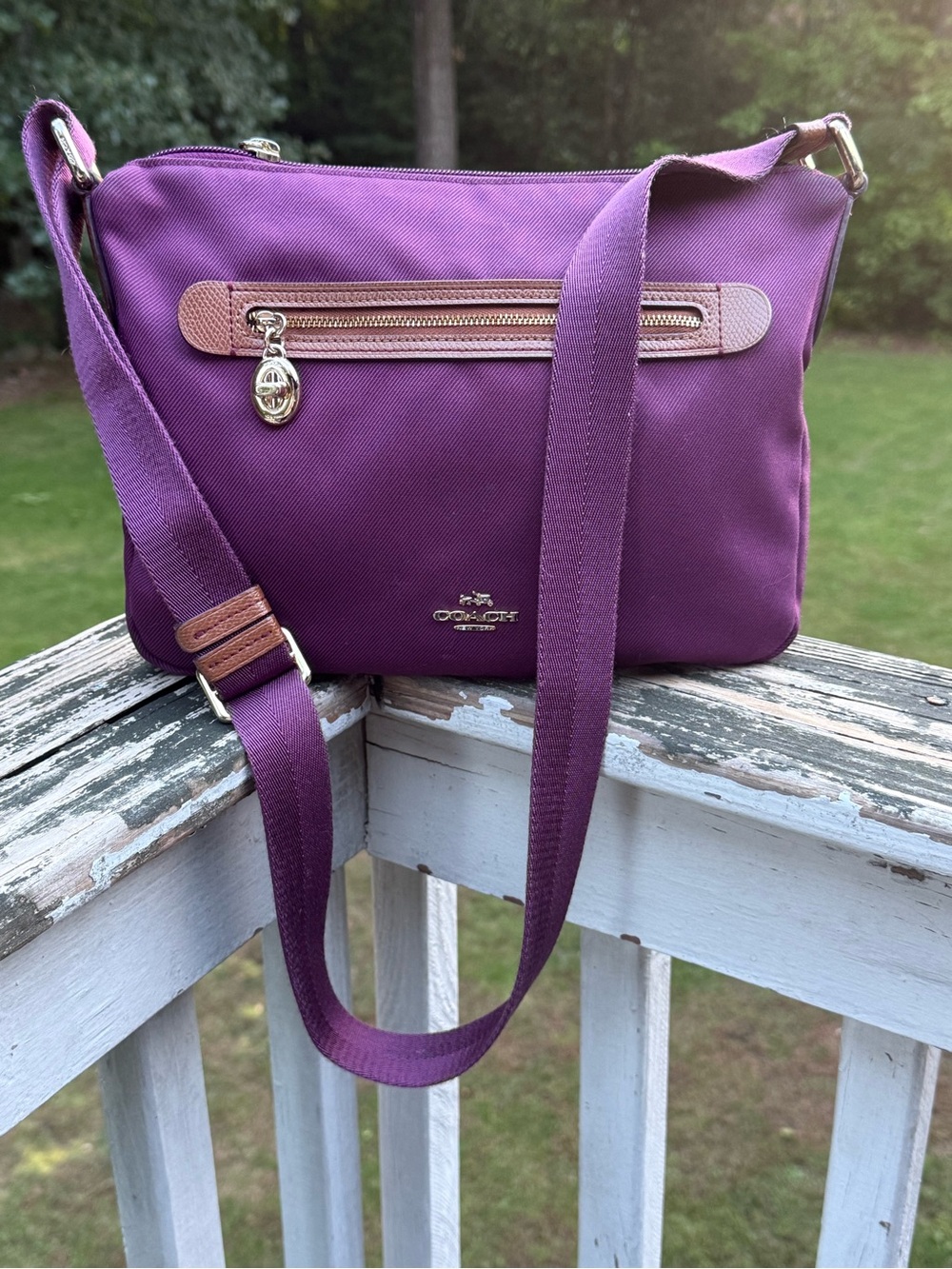 COACH SAWYER CROSSBODY IN PLUM